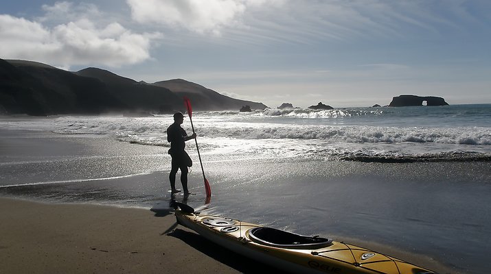kayak on coast